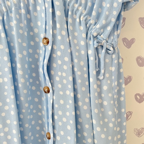 Zara Girls Dress Light Blue with Polka Dots. Size 7 - Picture 3 of 5